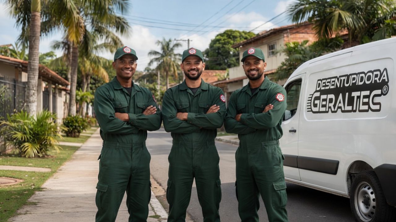 Equipe profissional da Desentupidora GeralTec em Ribeirão Preto