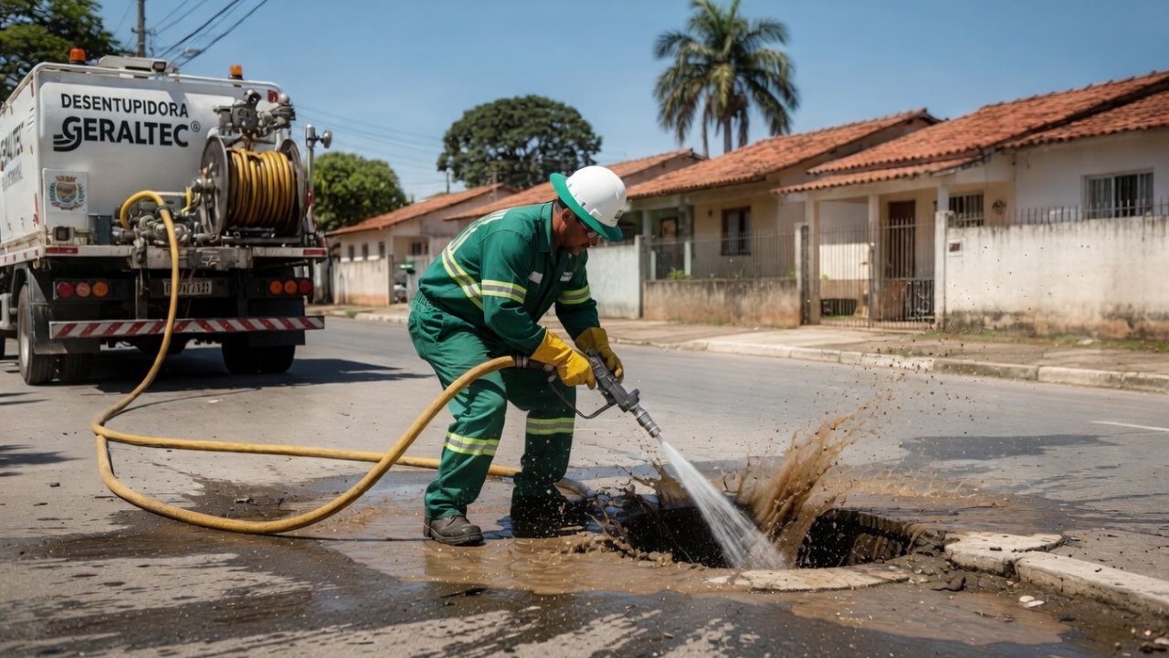 Desentupimento de esgoto em Ribeirão Preto, serviço GeralTec